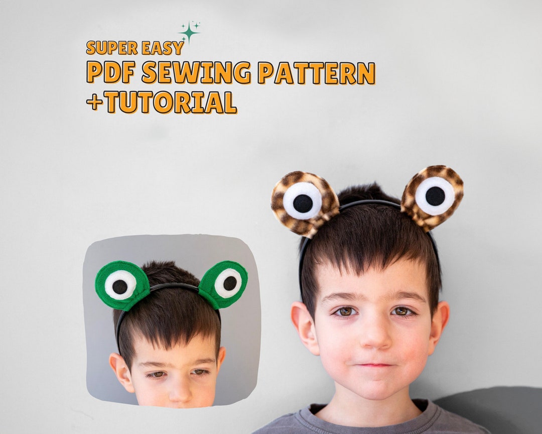 DIGITAL Frog Eyes Headband Pattern PDF Tutorial Download, Toad Eyes