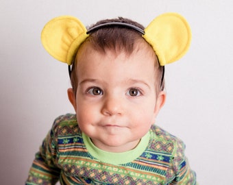 Fascia per capelli a forma di orso giallo / Cosplay a forma di orso / Gioco di ruolo / Regalo per la festa di compleanno di un bambino o una bambina