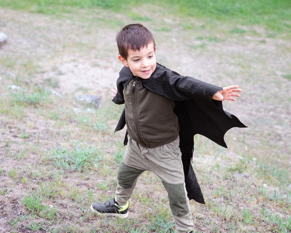 Ali del drago nero, costume del drago della festa per bambini, tessuto 3D  squamoso nero -  Italia