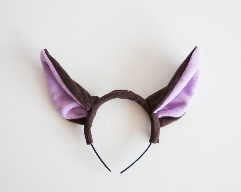 Bat Ears Headband, Bat Costume, Brown and Purple Ears Head Band, Children's or Adult's Photo Prop, Pretend Play image 2