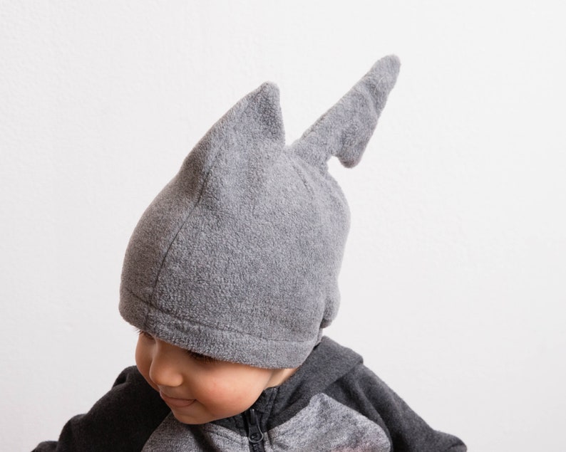 Shark Hat Shark Halloween Costume Shark Fin and Tail Hat for Babies Polar Fleece Gray Hat Toddlers and Children