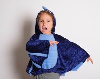 Drachenkostüm, blauer Drache, Fotorequisite, Party, Märchen-Drachen, Halloween-Kostüm mit Flügeln