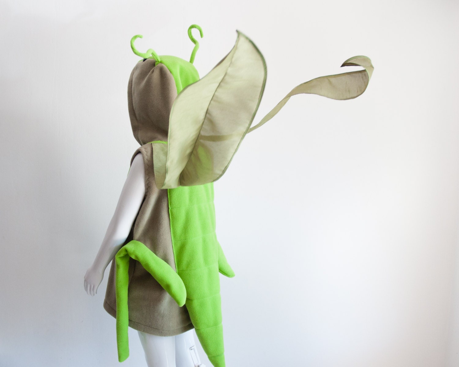 Grasshopper Children Costume, Halloween Costume for Toddler Boy or Girl, Toddler Cricket Costume with Wings