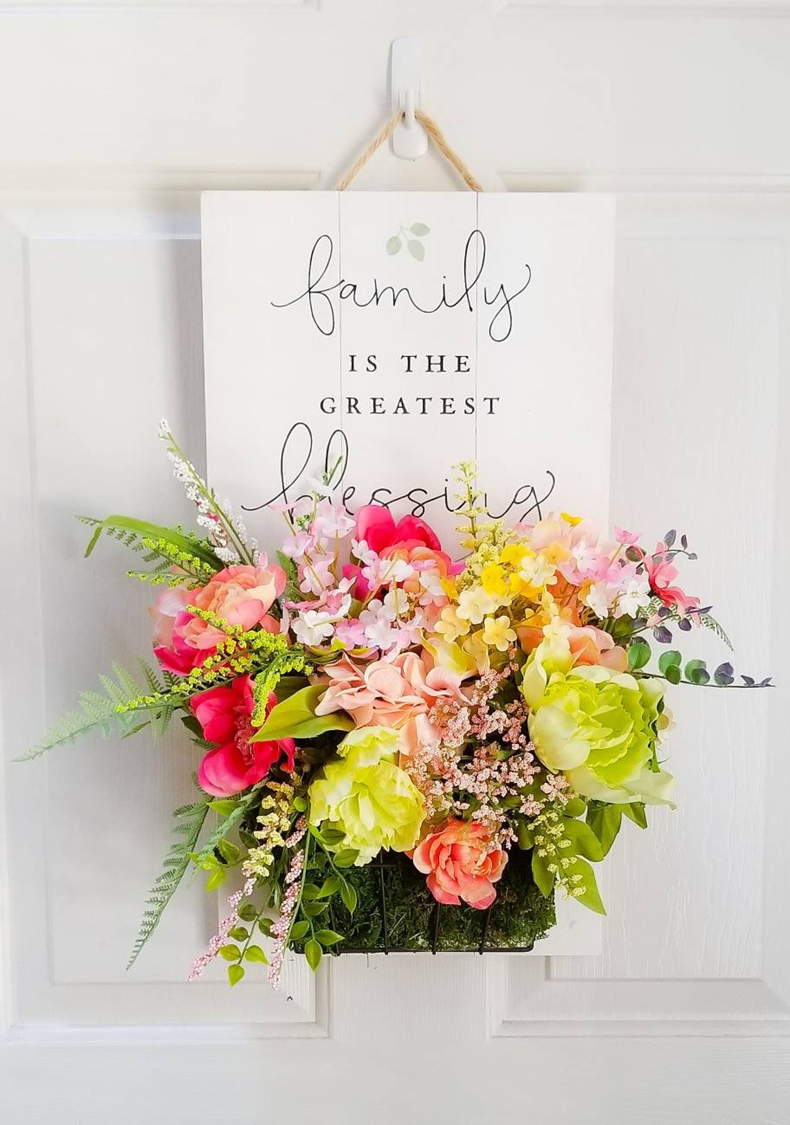 Spring Wall Hanging Floral Arrangement Home Decor Spring Etsy