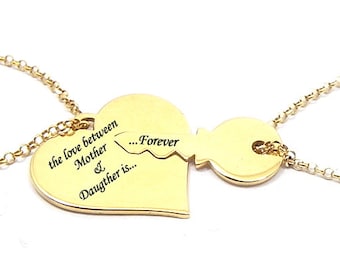 Gold plated sterling silver set of heart and key bracelets, Mother daughter bracelets set, Key to my heart bracelets