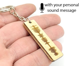 Personalised soundwave keyring sale