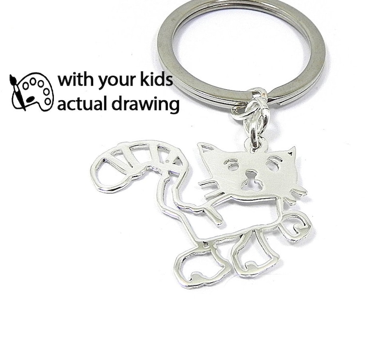 Kids drawing key chain actual child drawing keychain kids Etsy