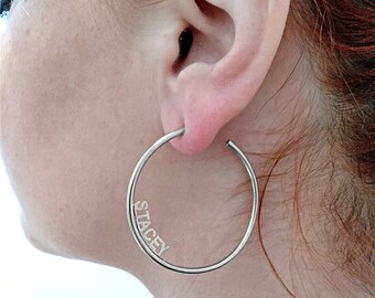 Orecchini cerchio nome Argento 925 regalo donna ragazza