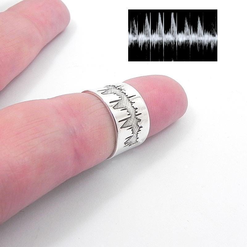 Personal Sonogram Ring, Ultrasound Ring, Custom Sound Wave Ring ...
