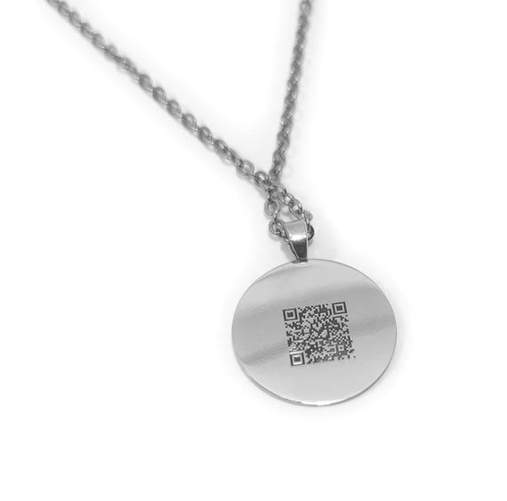 Personalized Photo Engraved Pendant Necklace, Platinum Sterling