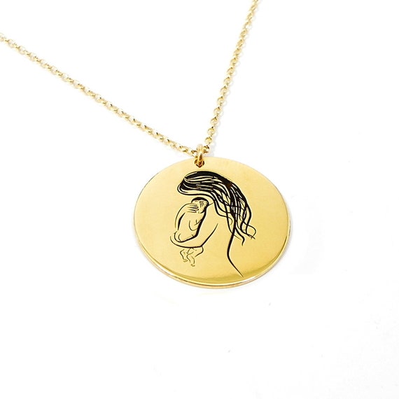 mother baby necklace