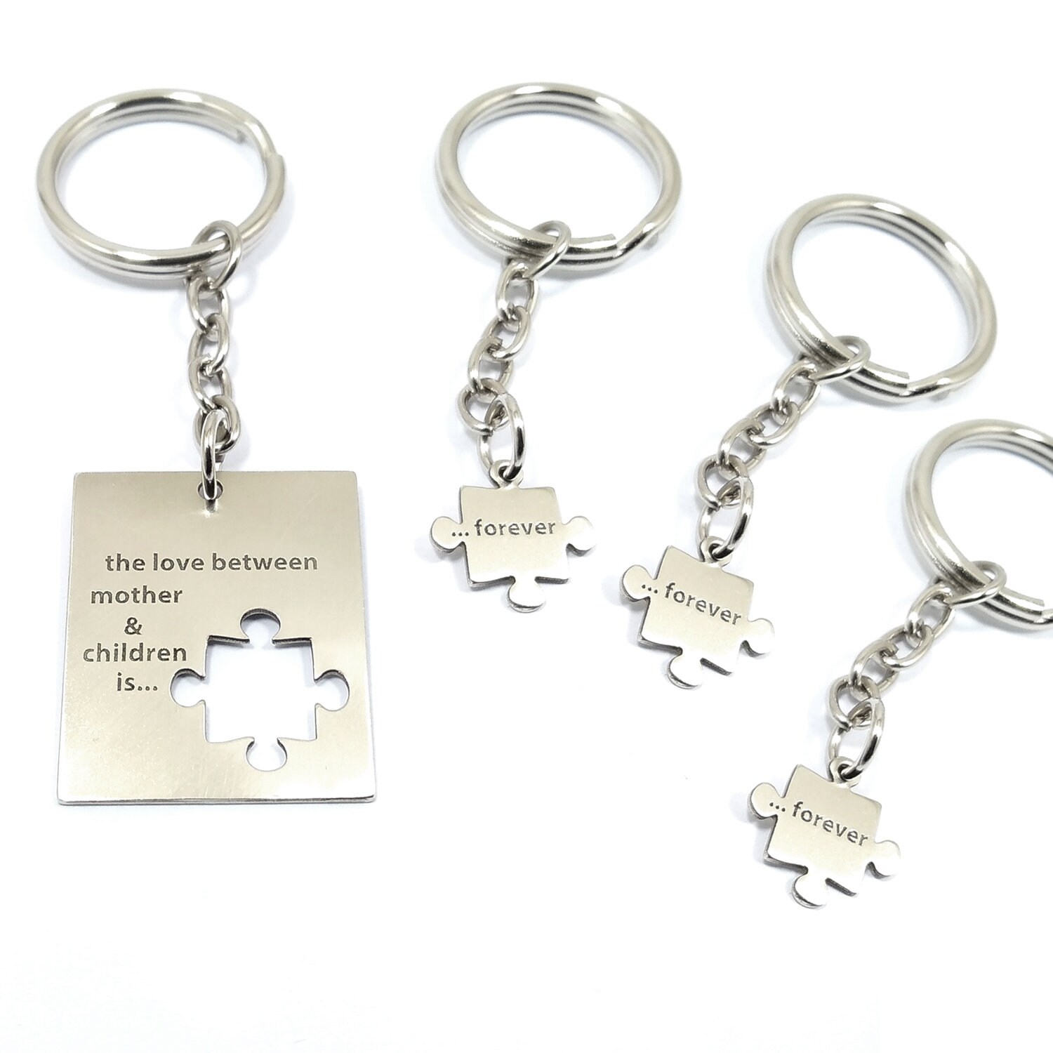 Puzzle Keychain Set 4 Keychains Set Matching Keychains Etsy UK