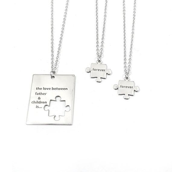 Puzzle Necklace Set 3 Necklaces Set Matching Necklaces Father