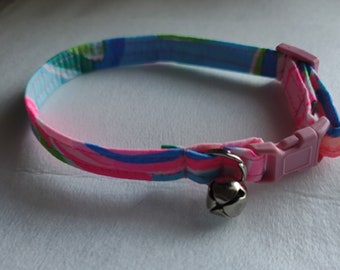 Collier Lilly pour chat personnalisé : collier en coton avec grelot