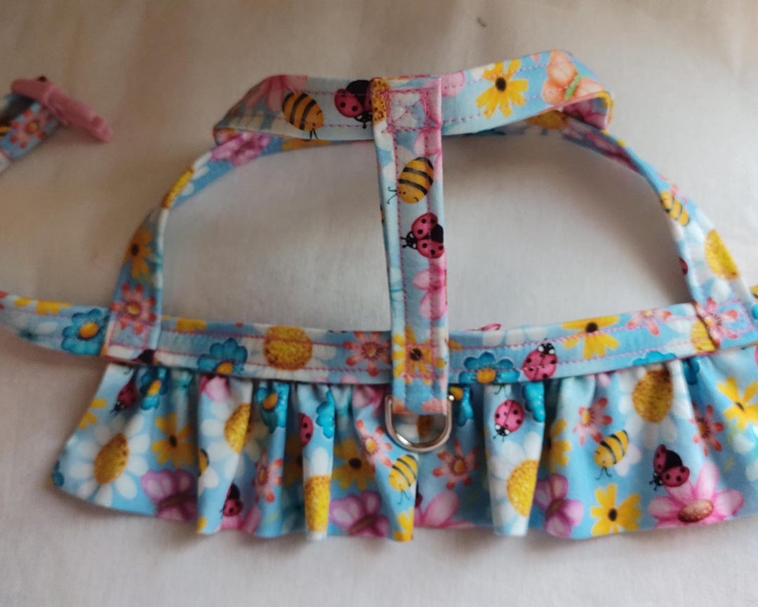 Sunshine Days Dog Harness Dress: Handmade Cotton Pet Accessory - Etsy