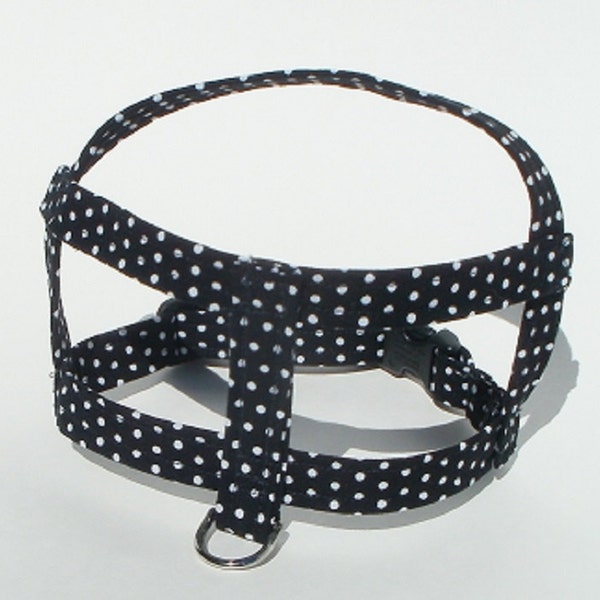 Dog Harness- Dog Clothes - Pet Accessory - Dog Harnesses - Dots Dress - Custom Dog Harness  - Designer Dog Fashion - Pet Apparel