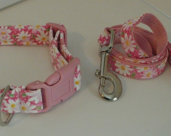 Daisy Dog Collar and Leash Set - Adjustable 5ft Leash