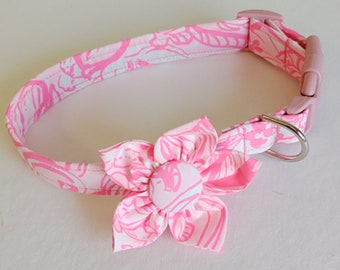 Hundehalsband für Mädchen: Verstellbares Baumwollhalsband mit Blumenschleife