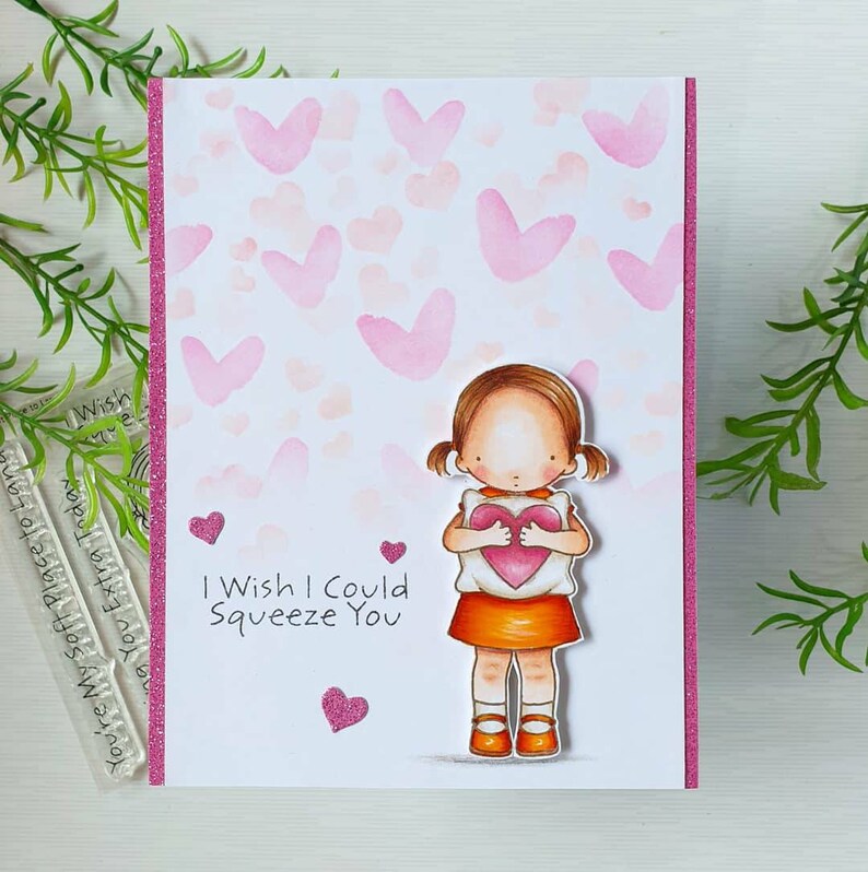 I Wish I Could Squeeze You Social Distancing Valentines Day Card I Love you card Handmade card