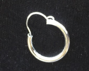 1-Silver Plated Hoop Earring | Silver Hoop Earring | Single Silver Hoop Earring