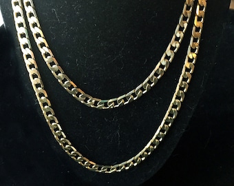 Gold Link Chain | Lange schwere Kette | Vergoldete Kette | 39 Zoll Kette | Goldkette