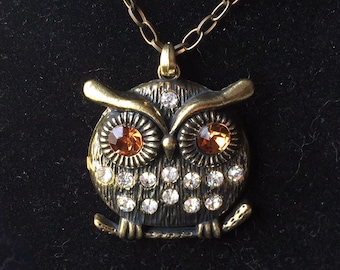 Collier Long Hibou Bleu Turquoise – Pendentif Vintage En Alliage – 70 Cm Pour Femme