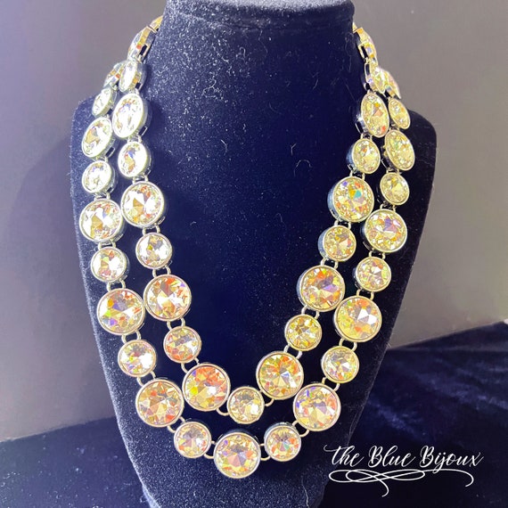 Anna Wintaur Style Rhinestone Double Strand Neckl… - image 10