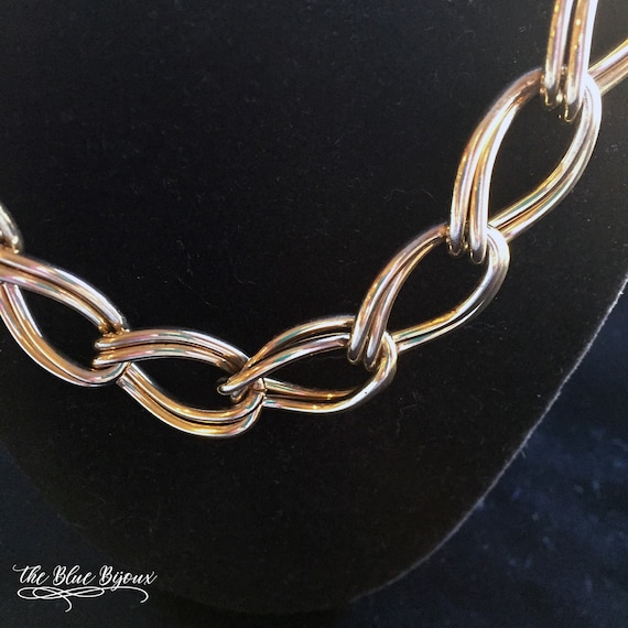 80s Gold Tone Chain Link Necklace | Vintage 80s C… - image 4