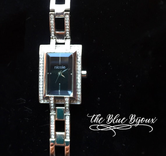 Nicole Miller Watch Fashion Watch Rhinestone Watch Rectangle Watch Ladies Watch Women s Watch Etsy