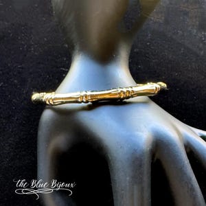 ＊Silver 925 Bamboo Bangle Gold Vintage Vintage Sterling Bamboo Bangle - Etsy