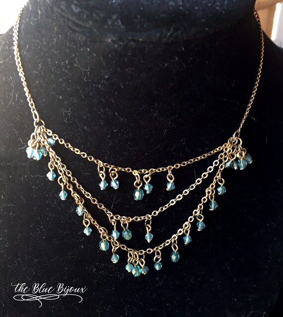 Vintage BoHo Rosary Style Crystal Beaded Necklace… - image 9