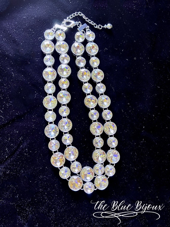 Anna Wintaur Style Rhinestone Double Strand Neckl… - image 8