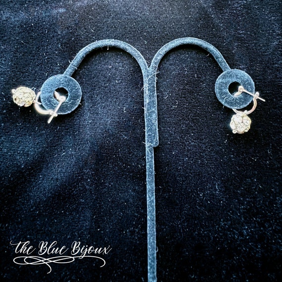 Vintage Rhinestone Earrings | Vintage Hoop Earrin… - image 2