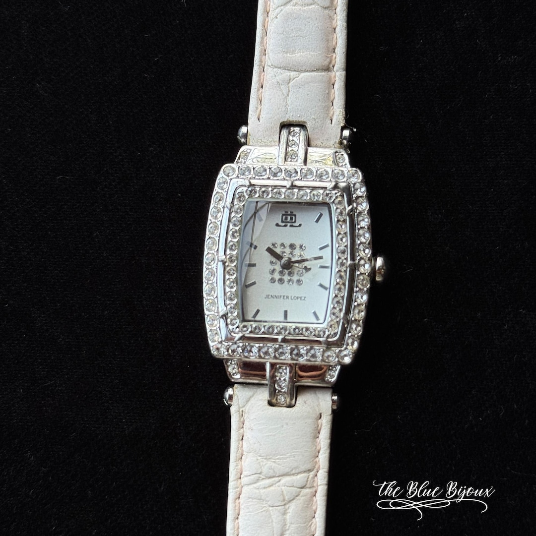 Jennifer Lopez Silver White Watch Crystals Bling Jennifer Lopez Jlo Watches Jennifer Lopez Watch Womens 32mm  main image 4