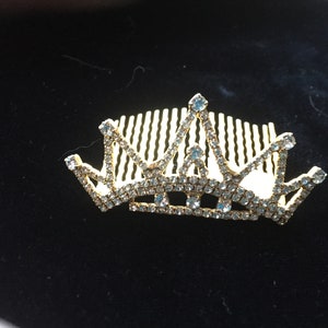 Gold Tiara Hair Comb Tiara Hair Comb Rhinestone Crown Hair Ornament Queen Crown Princess Crown Wedding Tiara Wedding Crown image 2