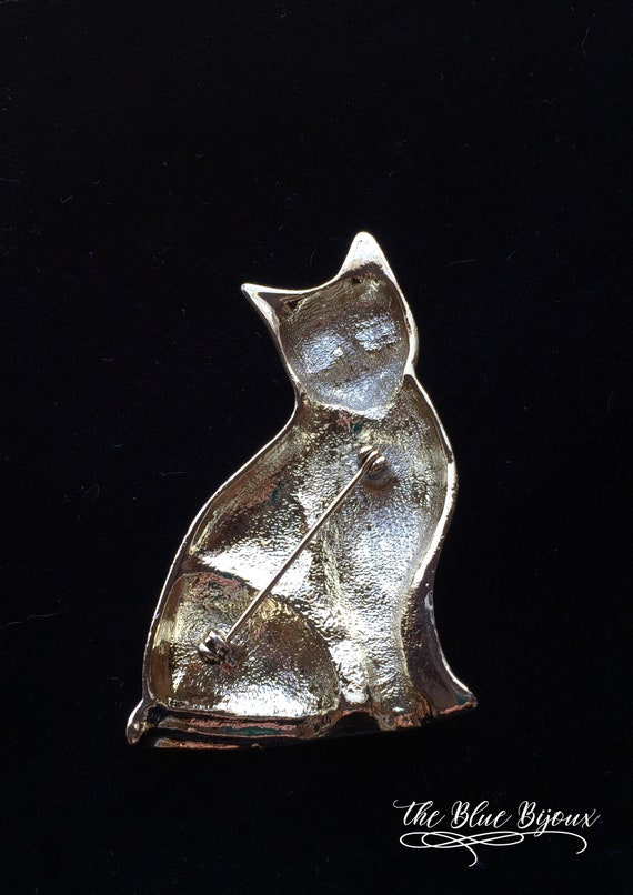 Mid Century Modern Cat Pin | Cat Brooch | Matte G… - image 6