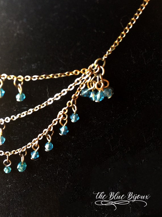 Vintage BoHo Rosary Style Crystal Beaded Necklace… - image 2