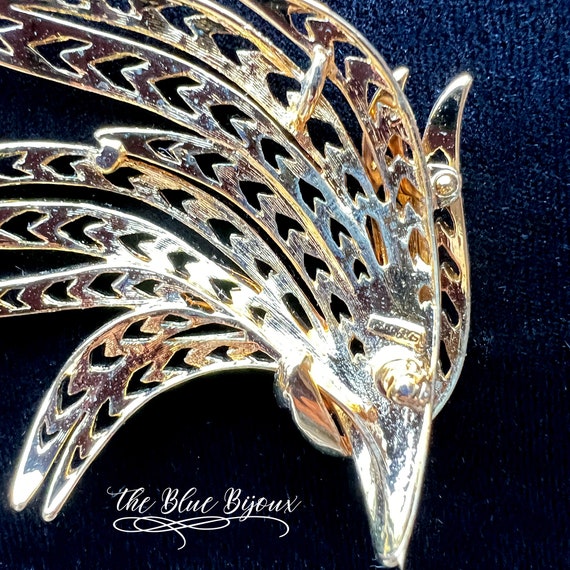 Monet Feather Brooch | Gold toned Brooch | Monet … - image 5