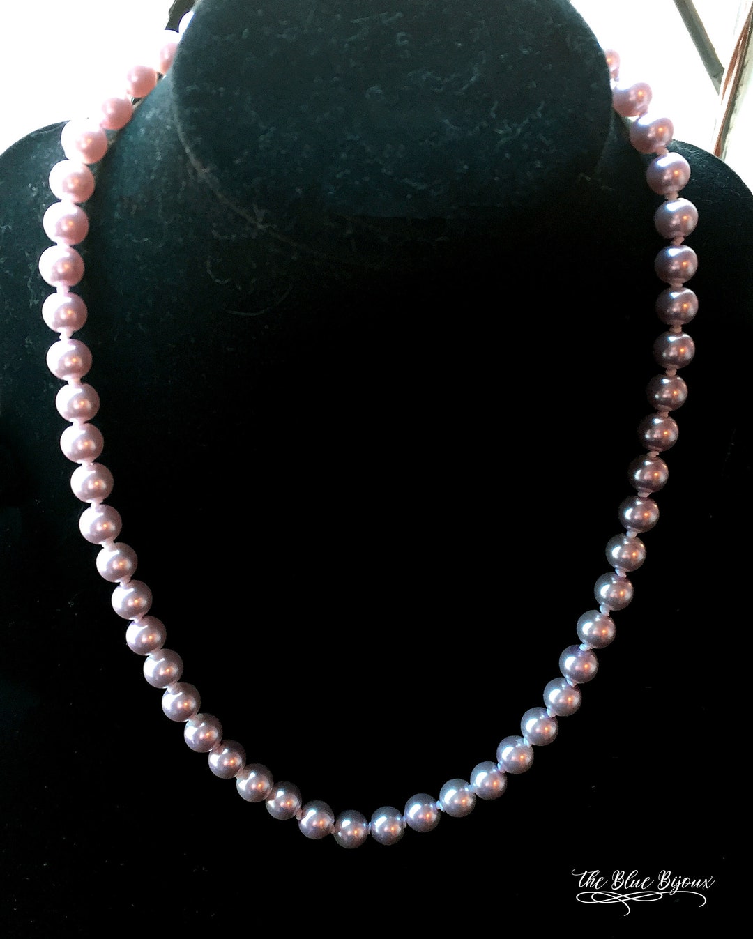 Pearl Necklace 18 Inches Pink Sheen Pearls Imitation Pearl Necklace