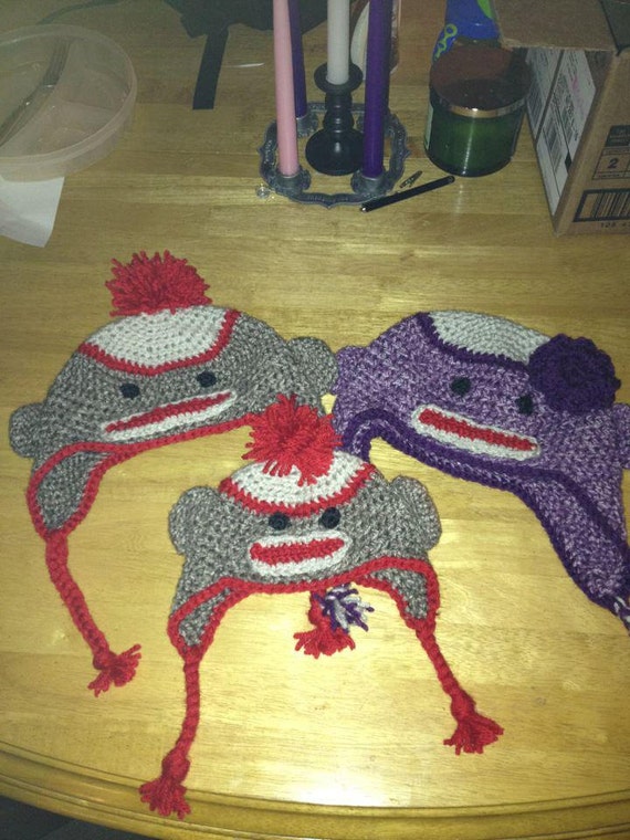 Bonnet D'hiver Unisexe Taille M - Modèle Singe Avec écouteurs Et Pompons, Tricoté Et Coloré