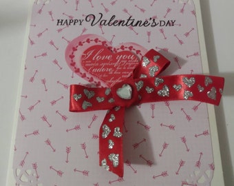 5 x 6.5 inch Handmade Punched Valentine's Day Greeting Card: Sentiment Card