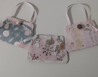 4 1/4 x 5 inch Handmade Mini Paper Purses Gift Card Holders; Christmas Card Holders; Party Favors; Special Occasion Favors