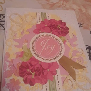 5 x 6.5 inch Blank Embossed Encouragement; Joy; Celebration Greeting Card