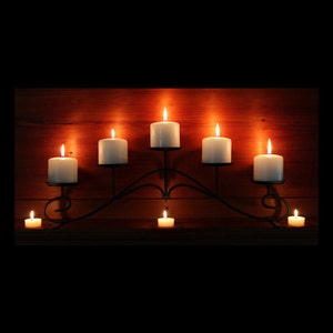 Fireplace Candelabra Flat black for fireplace, mantel or tabletop