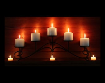 Fireplace Candelabra Flat black for fireplace, mantel or tabletop