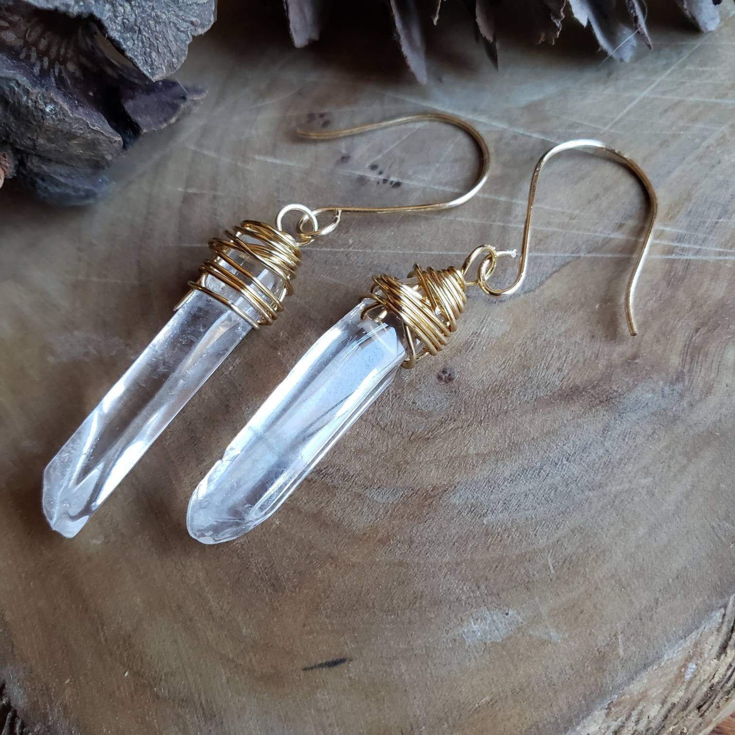 Wire Wrapped Natural Clear Crystal Quartz Healing Energy - Etsy