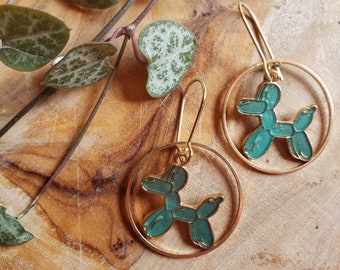 Contemporary Gold Balloon Dog Earrings Pop Arts