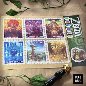 A5 Sticker Bogen - Zelda Lage Briefmarken