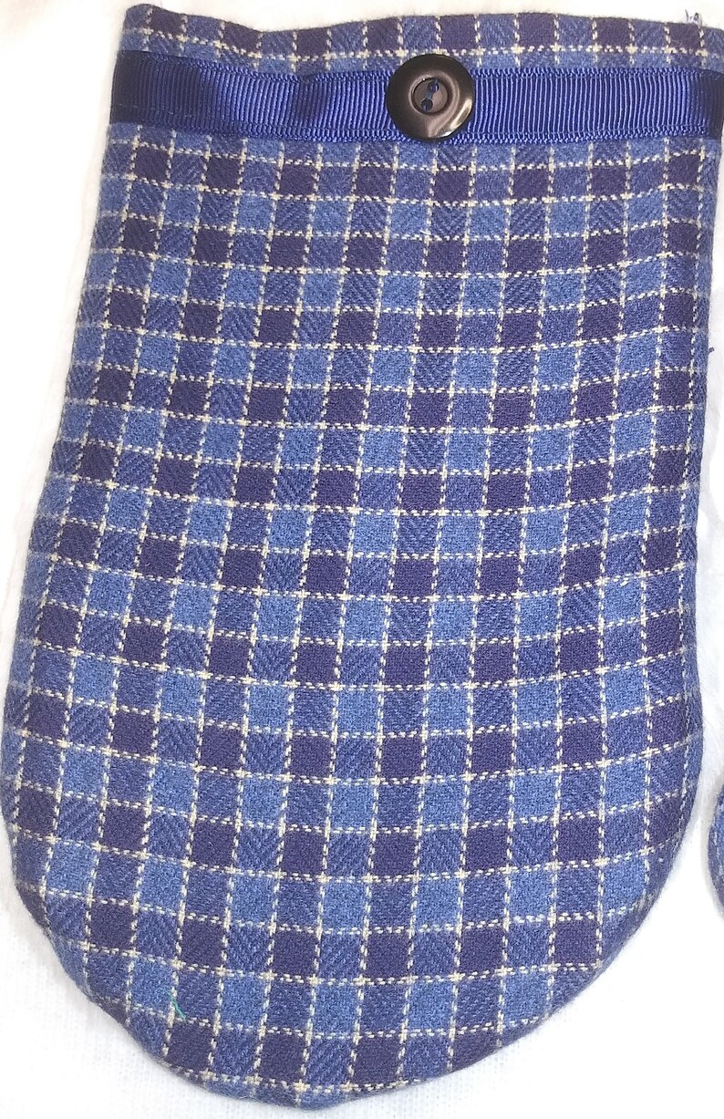 Powder Puff Mitts in Plaid Etsy