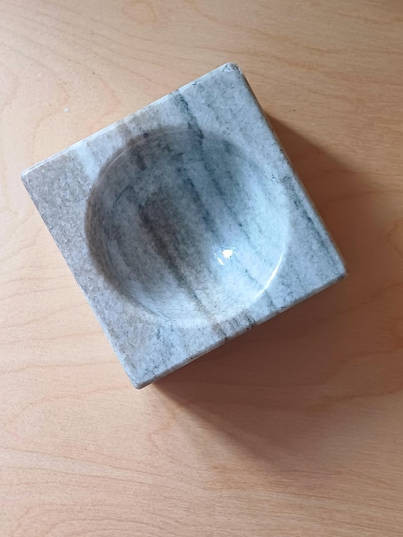 Vintage Marble Granite Ashtray Mid Century Modern Decor